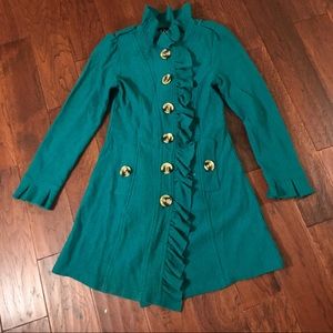 luii wool ruffle coat